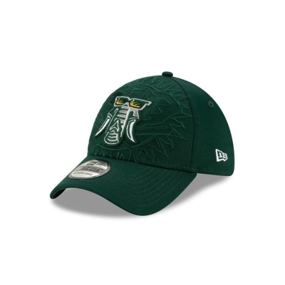 Green Oakland Athletics Hat - New Era MLB Logo Elements 39THIRTY Stretch Fit Caps USA6295478